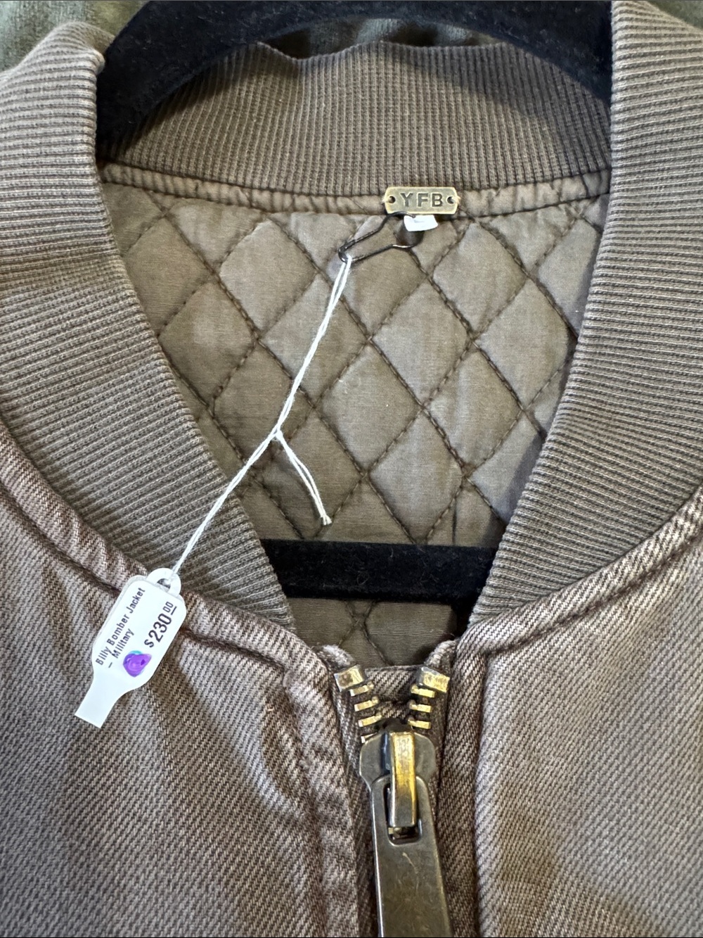 NWT- YFB Cropped Large Billy Bomber Jacket in Army green - Women's Jacket & Coat - Picture 9 of 10